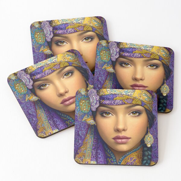 Item preview, Colorful Portrait in Traditional Attire with Embellishments designed and sold by Artessie.