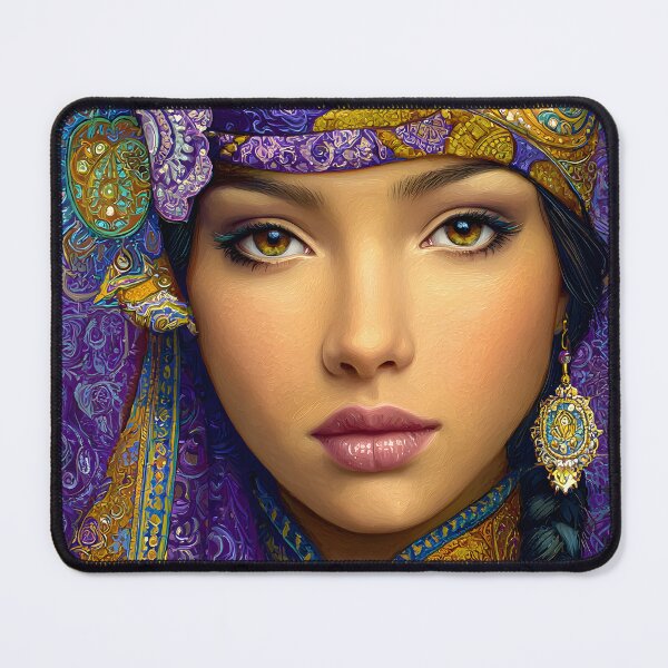 Item preview, Colorful Portrait in Traditional Attire with Embellishments designed and sold by Artessie.