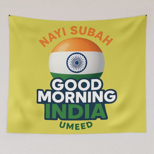 Item preview, Good Morning India, Nayi Subah, Umeed, Indian Pride, New Dawn, Hope and Unity designed and sold by Nest & Thread.