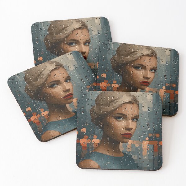 Item preview, Mysterious Portrait in Raindrops with Soft Glow designed and sold by Artessie.