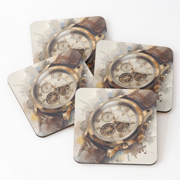 Item preview, Gold watch in digital art – Luxury and precision designed and sold by Trait de Lune.