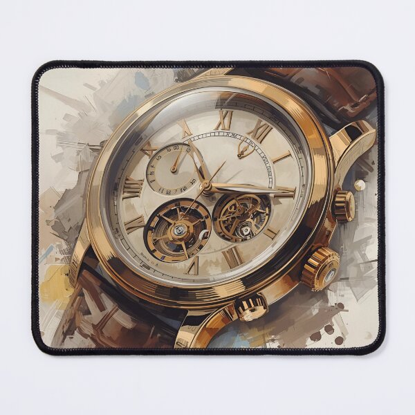 Item preview, Gold watch in digital art – Luxury and precision designed and sold by Trait de Lune.