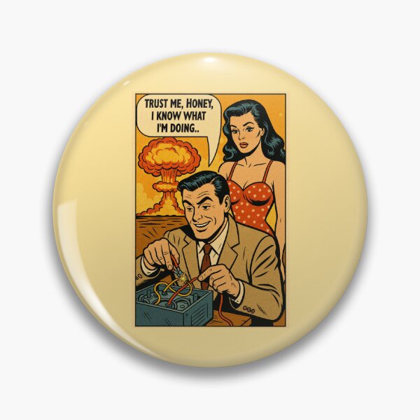 Item preview, Useless Man Defusing Atom Bomb 1950s Comic Joke designed and sold by Maljonic.