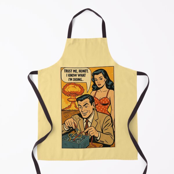 Item preview, Useless Man Defusing Atom Bomb 1950s Comic Joke designed and sold by Maljonic.