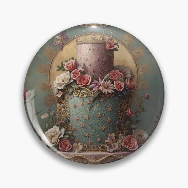 Item preview, Victorian Floral Birthday Cake designed and sold by Edenglow Prints & Peculiars.