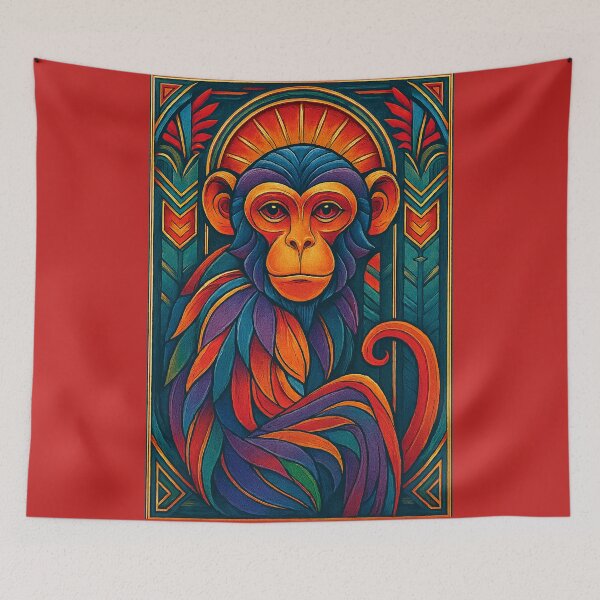 Item preview, Colorful Portrait of a Monkey designed and sold by CarolM.