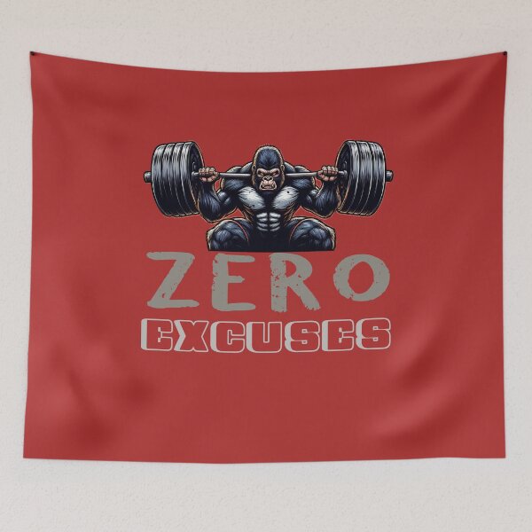 Item preview, Zero Excuses Gorilla Gym Motivation – Fitness Powerlifting Design designed and sold by Aredbox.