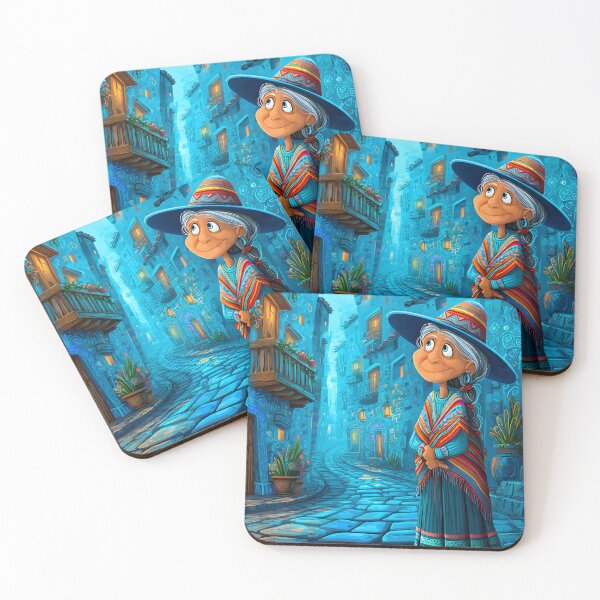 Item preview, Charming Nighttime City Scene with an Elderly Woman designed and sold by Artessie.