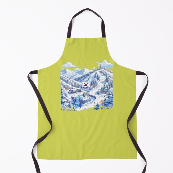 Item preview, Pyeongchang Ski Resort Panorama in Korea 3D Cute Sketch with skyers,  designed and sold by PaintMeWorld.