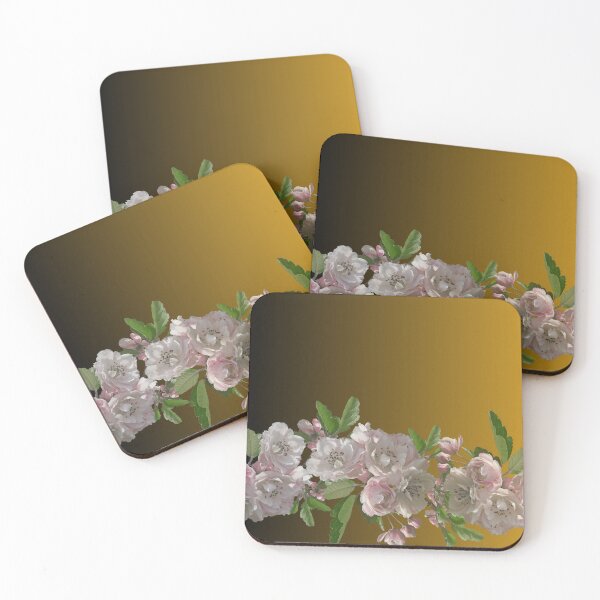 Aperçu de l'œuvre Bordure florale élégante – Motif de fleurs rose pâle créée et vendue par T&M.