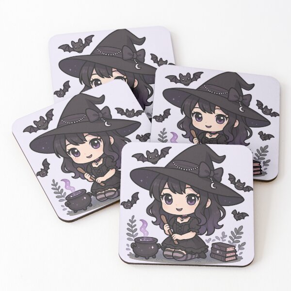 Item preview, Chibi Kawaii Gothic Witch with Bats designed and sold by LuKreate.