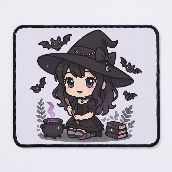 Item preview, Chibi Kawaii Gothic Witch with Bats designed and sold by LuKreate.