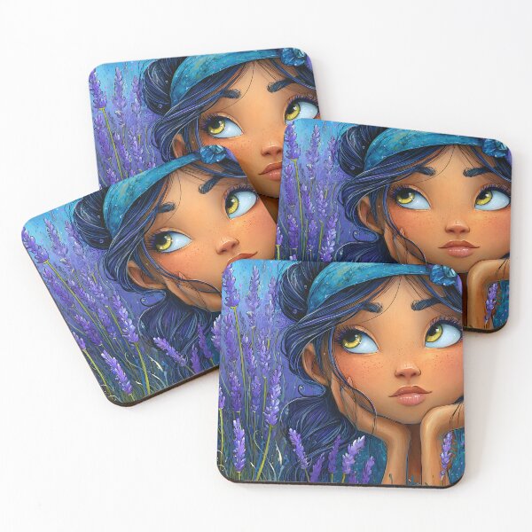 Item preview, Thoughtful girl among fragrant lavender fields designed and sold by Artessie.