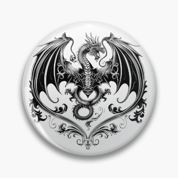 Item preview, Gothic Dragon with Ornamental Frame designed and sold by AlexLineArt.