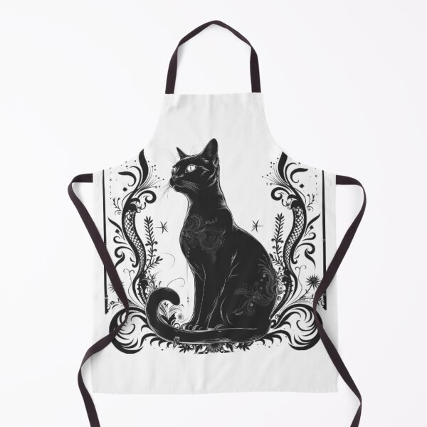 Item preview, Gothic Black Cat with Ornamental Frame designed and sold by AlexLineArt.