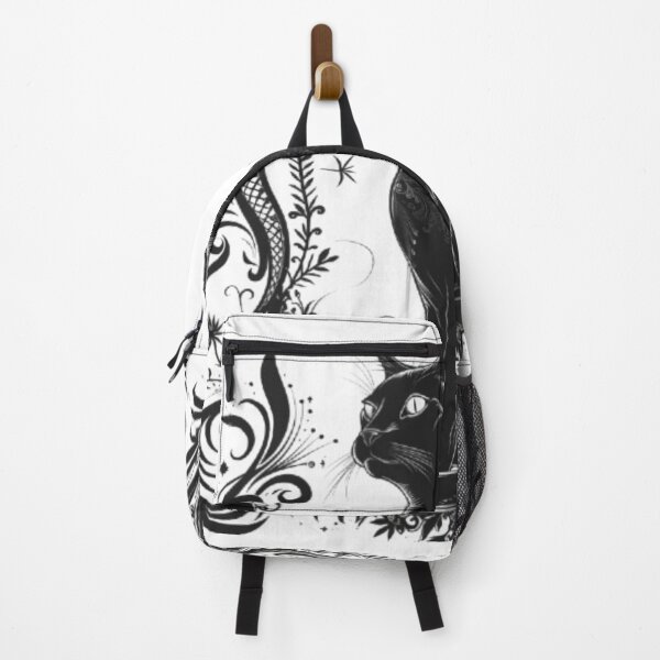 Item preview, Gothic Black Cat with Ornamental Frame designed and sold by AlexLineArt.