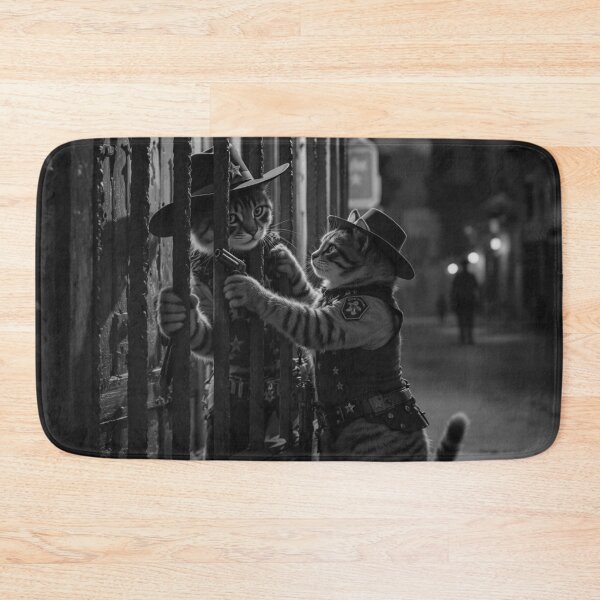 Item preview, Sheriff Cats in Jail – Cinematic Wild West Scene Illustration designed and sold by KaryaVisionSTR.