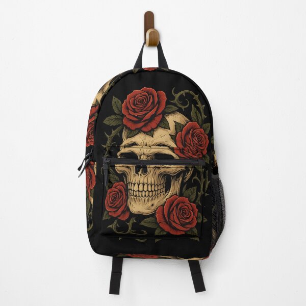 Item preview, Gothic Skull And Roses Black Background designed and sold by Shoot-The-Moon.