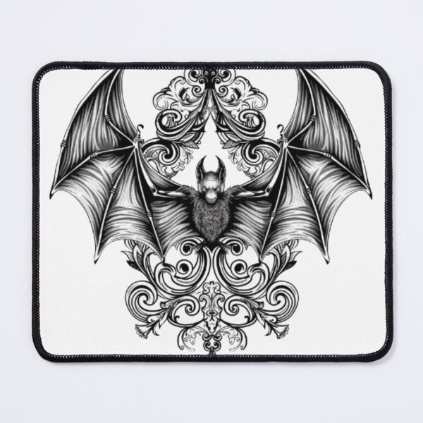 Item preview, Gothic Bat with Ornamental Frame designed and sold by AlexLineArt.