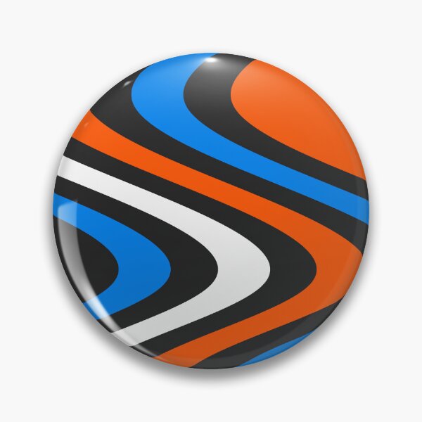 Item preview, Curved, oval lines in orange, white and blue designed and sold by NellCanvas.
