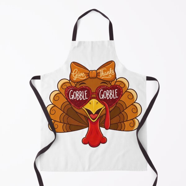 Item preview, Cute Turkey Face with Gobble Gobble Sunglasses and Give Thanks Bow – Funny Thanksgiving designed and sold by SlocifieShop.