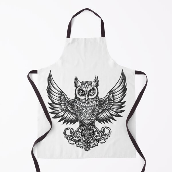 Item preview, Gothic Owl with Ornamental Wings designed and sold by AlexLineArt.