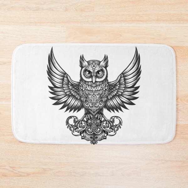 Item preview, Gothic Owl with Ornamental Wings designed and sold by AlexLineArt.