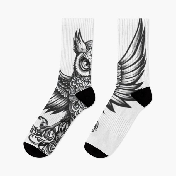 Item preview, Gothic Owl with Ornamental Wings designed and sold by AlexLineArt.