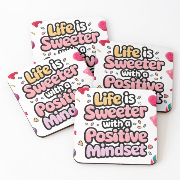 Artikelvorschau, Affiche motivation sucrée – Life is sweeter with a positive mindset entworfen und verkauft von MeowLoka ⭐⭐⭐⭐.