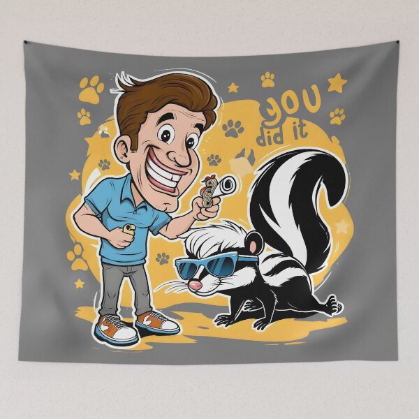 Item preview, The Skunk Whisperer Cartoon Skunk Trainer designed and sold by Uglyandcute.
