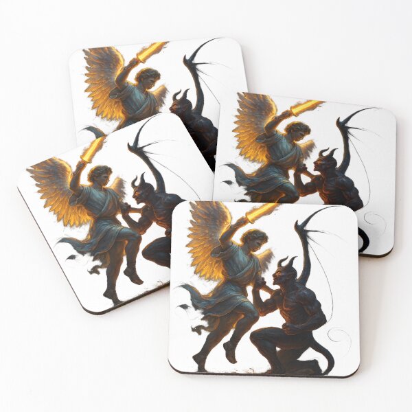 Item preview, Angel vs Satan – Epic Fantasy Battle Art designed and sold by AMAOZ.