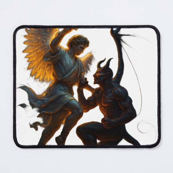 Item preview, Angel vs Satan – Epic Fantasy Battle Art designed and sold by AMAOZ.