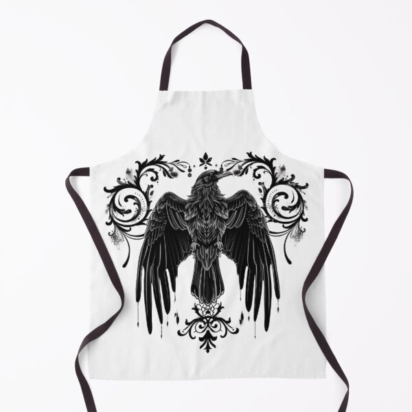 Item preview, Gothic Raven with Ornamental Wings designed and sold by AlexLineArt.