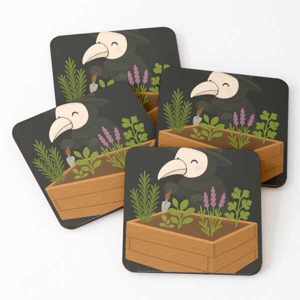 Item preview, Cute Plague Doctor Gardening in a Raised Herb Bed designed and sold by designsbyhw.