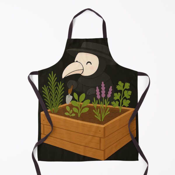 Item preview, Cute Plague Doctor Gardening in a Raised Herb Bed designed and sold by designsbyhw.