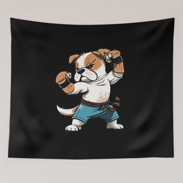Item preview, Tough Bulldog Fighter Cartoon Illustration designed and sold by Apex Designs.