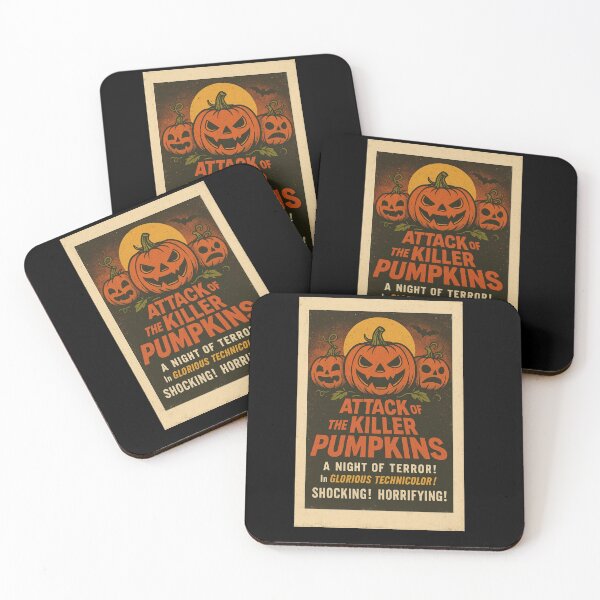 Item preview, Attack of the Killer Pumpkins – Retro Horror Halloween Poster designed and sold by Hot Cool Awesome.
