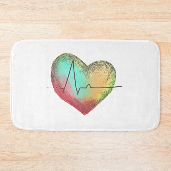 Item preview, Sweet Colorful Heart with an EKG designed and sold by emyna_2217.