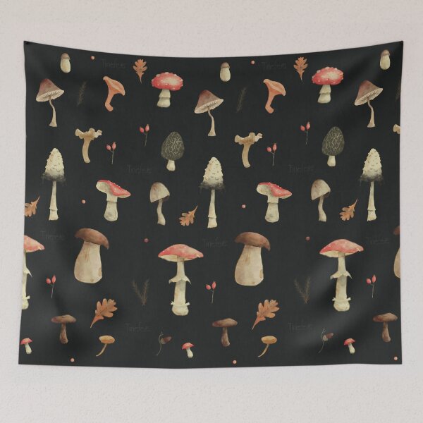 Item preview, Autumn mushroom pattern designed and sold by Tinefer1111.