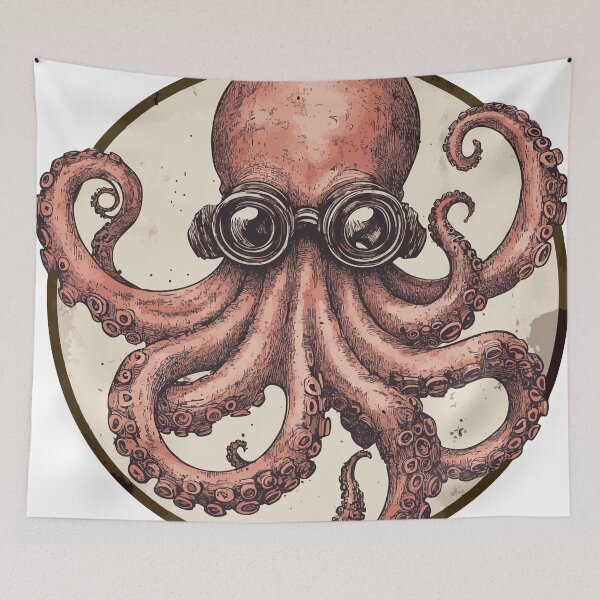 Item preview, Octopus with Goggles – Steampunk from the Deep designed and sold by pehhappy.