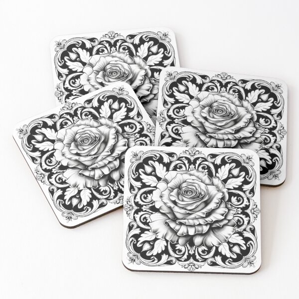 Item preview, Gothic Ornamental Rose designed and sold by AlexLineArt.