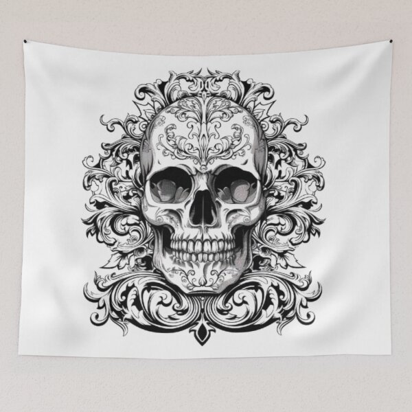 Item preview, Gothic Skull Ornament designed and sold by AlexLineArt.