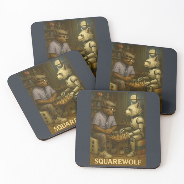 Item preview, Squarewolf Playing Chess with His Robot Werewolf designed and sold by Tridentulus.