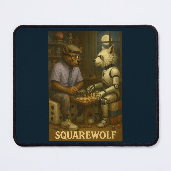 Item preview, Squarewolf Playing Chess with His Robot Werewolf designed and sold by Tridentulus.