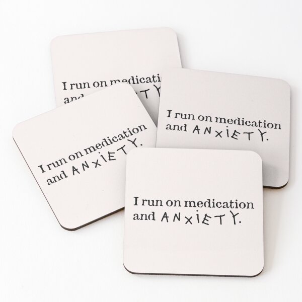 Artikelvorschau, I Run on Medication and Anxiety – Lustiges Mental Health Design / bl entworfen und verkauft von pehhappy.