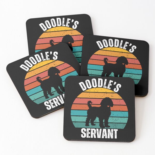 Item preview, Doodle's Servant – Funny Vintage Sunset Doodle Dog Silhouette Design designed and sold by Fredster1966.