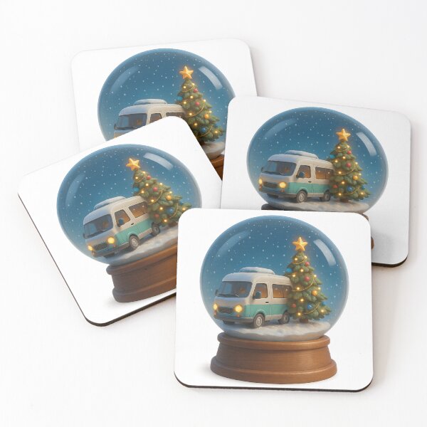 Item preview, Snow Globe with Camper Van and Christmas Tree designed and sold by Canvations.
