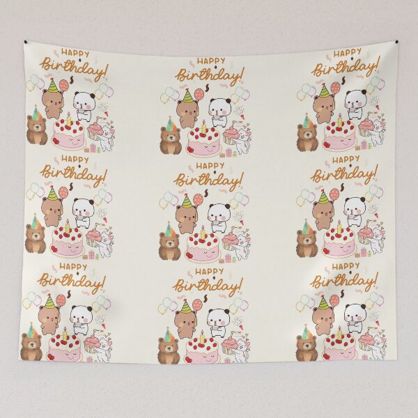 Item preview, Happy Birthday Cute DuDu Bear and BuBu Panda Are Celebrating 2026 designed and sold by DaresToDream.