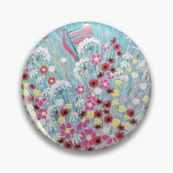 Item preview, Forever Together - contemporary hummingbird abstract flowers designed and sold by ElisaTruemanArt.
