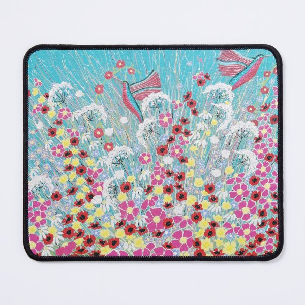 Item preview, Forever Together - contemporary hummingbird abstract flowers designed and sold by ElisaTruemanArt.